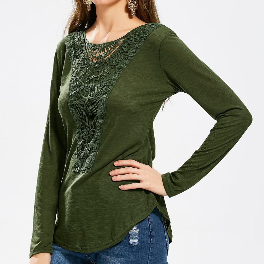 Forest Green Boho Embroidered Long Sleeve Tunic - Picture 2 of 6